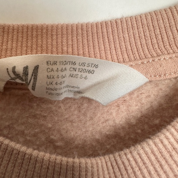 H&M Kids Crew Neck Powder Pink Printed (Squirrels) Sweatshirt | Size 5 -6 Y - Picture 8 of 9